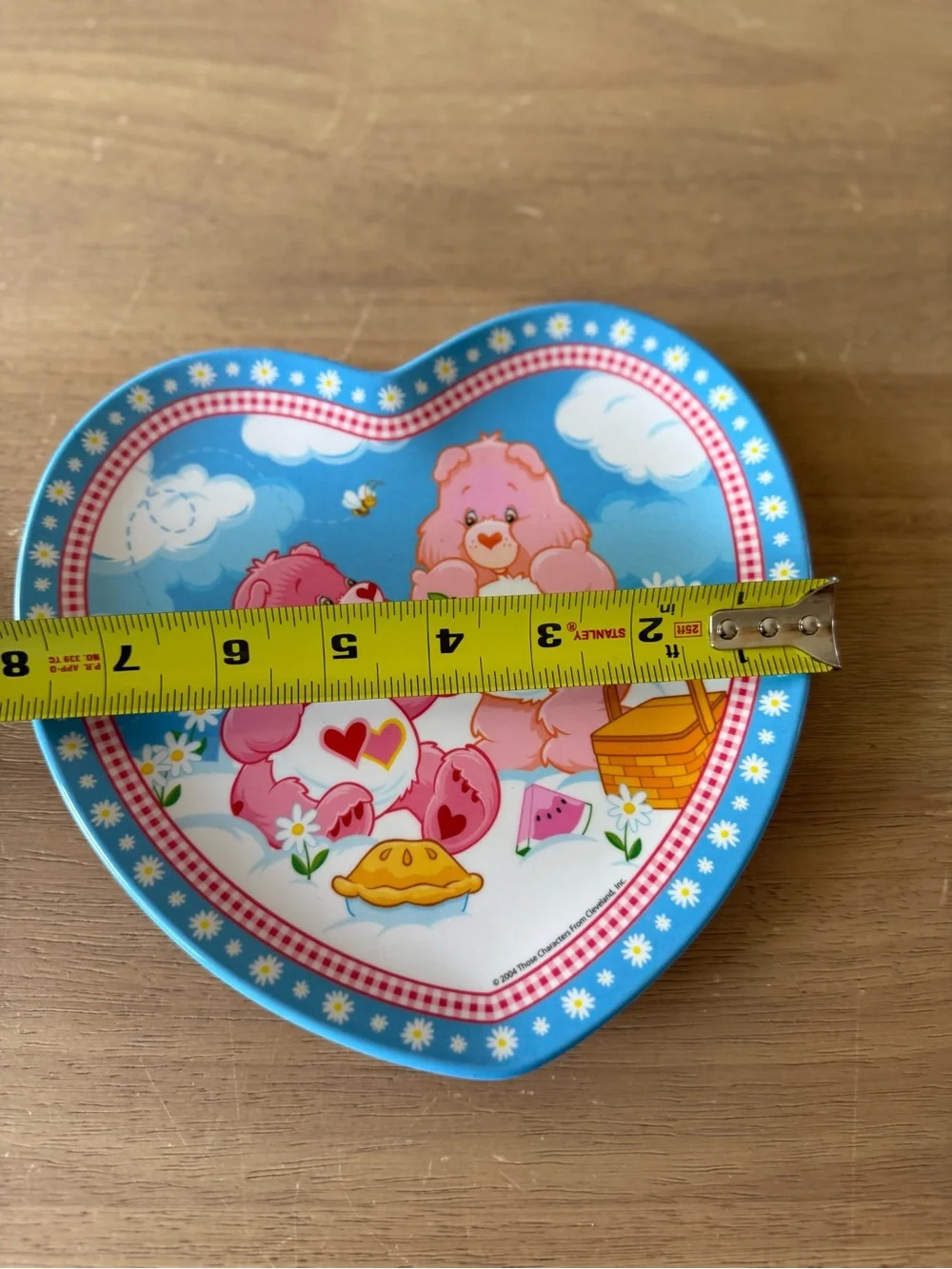 Vintage CARE BEARS Heart Shaped Melamine Plate Zak! Designs 2004 8”